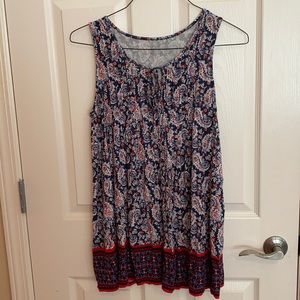 Motherhood Maternity navy and red sleeveless blouse medium